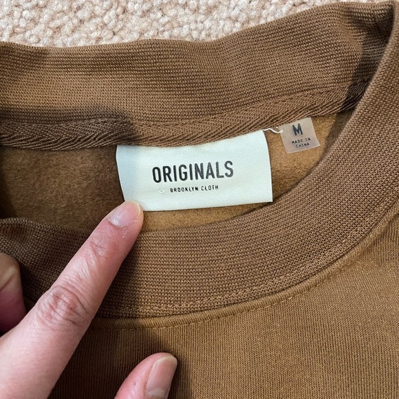 ORIGINALS Oversized Fleece Brown Crew Neck Sweatshirt - Picture 3 of 12